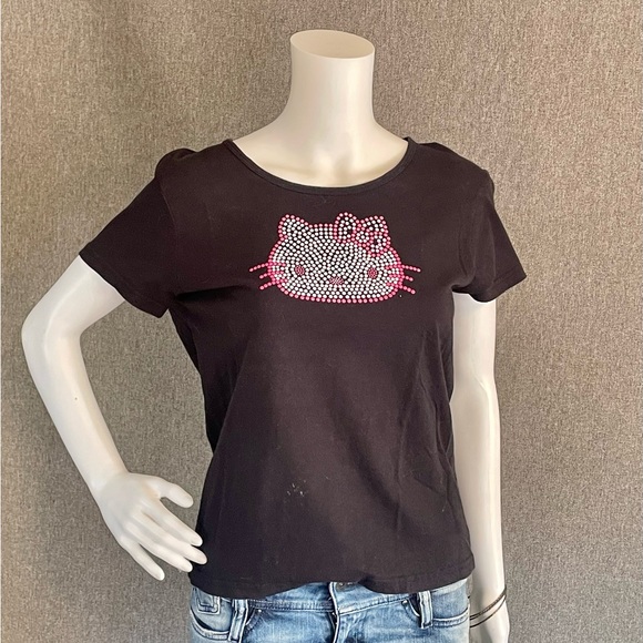 RARE Hello Kitty Pointillism Ben-Day Comic Book Dots Style Tee T-Shirt Ladies M - Picture 5 of 8